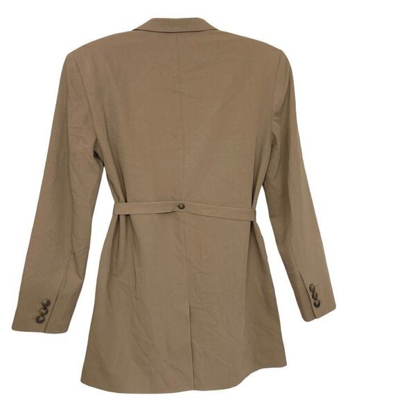 TOPSHOP NWT Tan Long Line Belted Button Down Blazer 8 - Picture 4 of 12